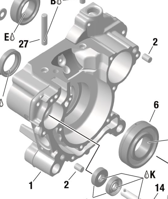 1-3 - Blok motora komplet - CRANK CASE ASSY. - 295913